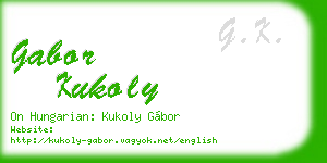 gabor kukoly business card