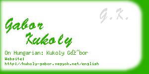 gabor kukoly business card